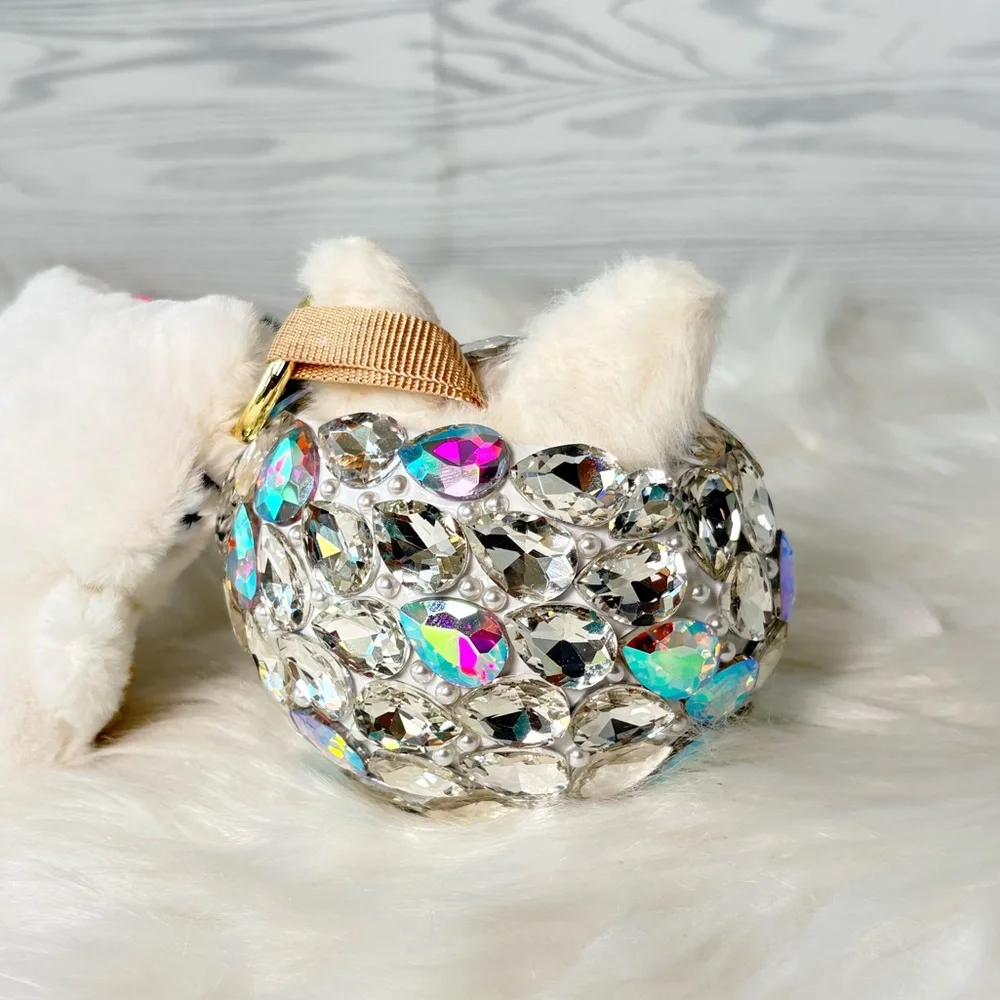 Sparkling Crystal Plush Monster Character Keychain/Bag Charm‎